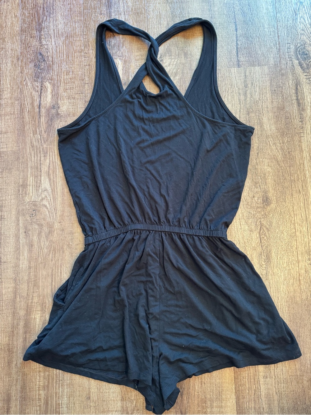 aerie Black Twist Back Romper